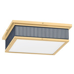 Ashdown Square Ceiling Light - Aged Brass / Dark Blue