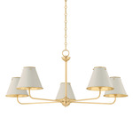 Burghley Chandelier - Aged Brass / Off White