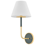 Wedgewood Wall Sconce - Aged Brass / Soft Studio Green