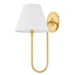 Hawthorne Wall Sconce - Aged Brass / White Linen