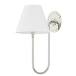 Hawthorne Wall Sconce - Polished Nickel / White Linen