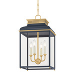 Houghton Pendant - Aged Brass / Dark Blue