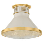 Highclere Ceiling Light - Aged Brass / Off White