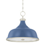 Painted No.1 Pendant - Polished Nickel / French Blue