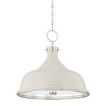 Painted No.1 Pendant - Polished Nickel / Polished Nickel / Off White