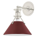Painted No.2 Wall Sconce - Polished Nickel / Soft Crimson