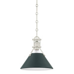 Painted No.2 Pendant - Polished Nickel / Soft Studio Green