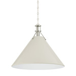Painted No.2 Pendant - Polished Nickel / Off White