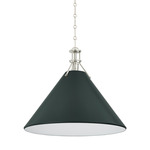 Painted No.2 Pendant - Polished Nickel / Soft Studio Green