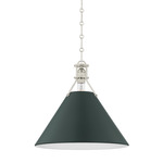 Painted No.2 Pendant - Polished Nickel / Soft Studio Green