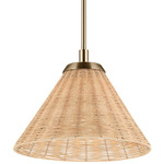 Bekah Pendant - Champagne Bronze / Rattan