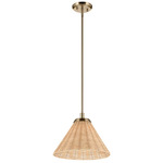 Bekah Pendant - Champagne Bronze / Rattan