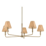 Bekah Chandelier - Champagne Bronze / Rattan