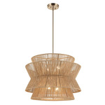 Ophira Pendant - Champagne Bronze / Jute