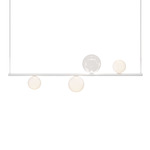 Random Stick Short Linear Pendant - Matte White / Frosted / Clear