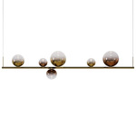 Random Stick Long Linear Pendant - Polished Gold / Gold / Glossy Bronze