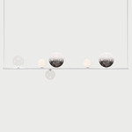Random Stick Long Linear Pendant - Matte White / Clear / Frosted / Chrome