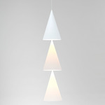 Peaks Down Pendant - White / White