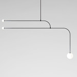 Mobile 12 Chandelier - Black Patina / Opal
