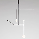Mobile 6 Chandelier - Black Patina / Opal