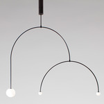 Mobile 9 Chandelier - Black Patina / Opal
