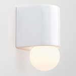 Porcelain D1 Wall Sconce - White / Opal