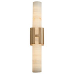 Virtue Double Color-Select Wall Light - Aged Brass / Jade Stone