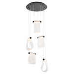 Veer Color-Select Multi-Light Pendant - Black / Clear