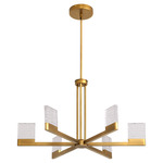 Gamma Color-Select Chandelier - Brushed Brass / Clear