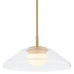 Eros Pendant - Brushed Brass / Frost