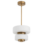 Favo Color-Select Pendant - Brushed Brass / Frost