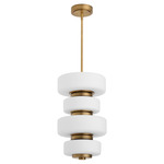 Favo Color-Select Pendant - Brushed Brass / Frost