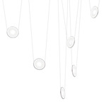 Yo Coin Multi Light Pendant - Natural Anodized / Frosted