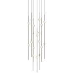 Constellation Aries Round Multi-Light Chandelier - Satin Nickel / Clear