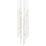 Constellation Aries Round Multi-Light Chandelier - Satin Nickel / White