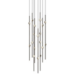 Constellation Aries Round Multi-Light Chandelier - Espresso Black / Clear