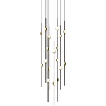 Constellation Aries Round Multi-Light Chandelier - Espresso Black / White
