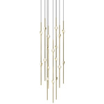 Constellation Aries Round Multi-Light Chandelier - Satin Brass / Clear