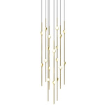 Constellation Aries Round Multi-Light Chandelier - Satin Brass / White