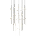 Constellation Aries 48-Light Round Chandelier - Satin Nickel / Clear