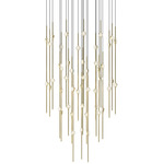 Constellation Aries 48-Light Round Chandelier - Satin Brass / Clear