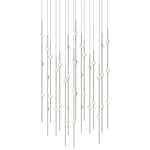 Constellation Aries Square Multi-Light Chandelier - Satin Nickel / Clear