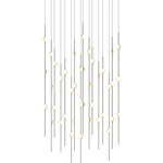 Constellation Aries Square Multi-Light Chandelier - Satin Nickel / White
