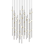 Constellation Aries Square Multi-Light Chandelier - Espresso Black / White