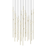 Constellation Aries Square Multi-Light Chandelier - Satin Brass / Clear