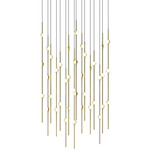 Constellation Aries Square Multi-Light Chandelier - Satin Brass / White