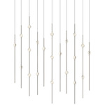 Constellation Aries Linear Multi-Light Chandelier - Satin Nickel / Clear