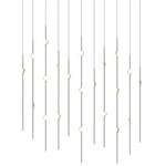 Constellation Aries Linear Multi-Light Chandelier - Satin Nickel / White