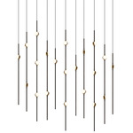 Constellation Aries Linear Multi-Light Chandelier - Espresso Black / White