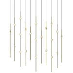 Constellation Aries Linear Multi-Light Chandelier - Satin Brass / Clear